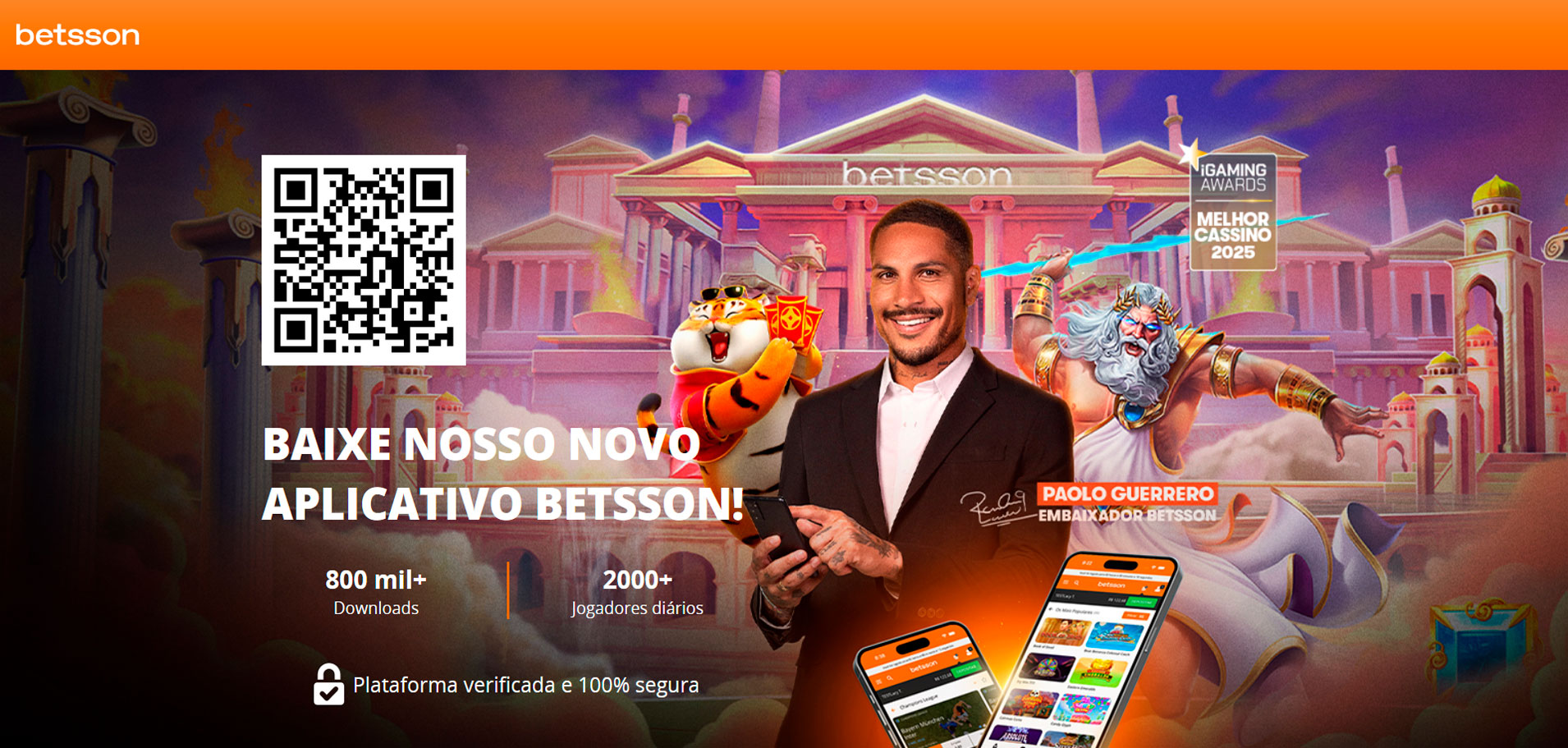 Página do App da Betsson
